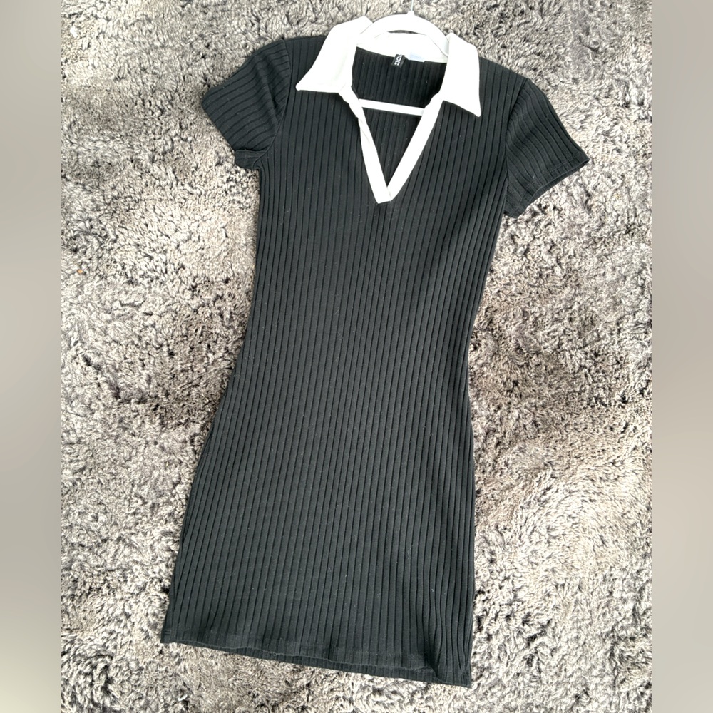 H&M Collared Ribbed Bodycon Dress